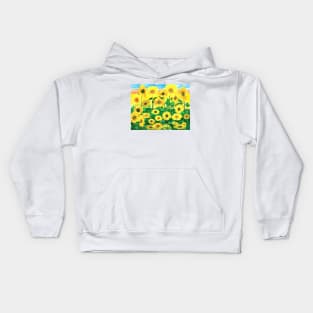 Sunflower Field in Bloom Kids Hoodie